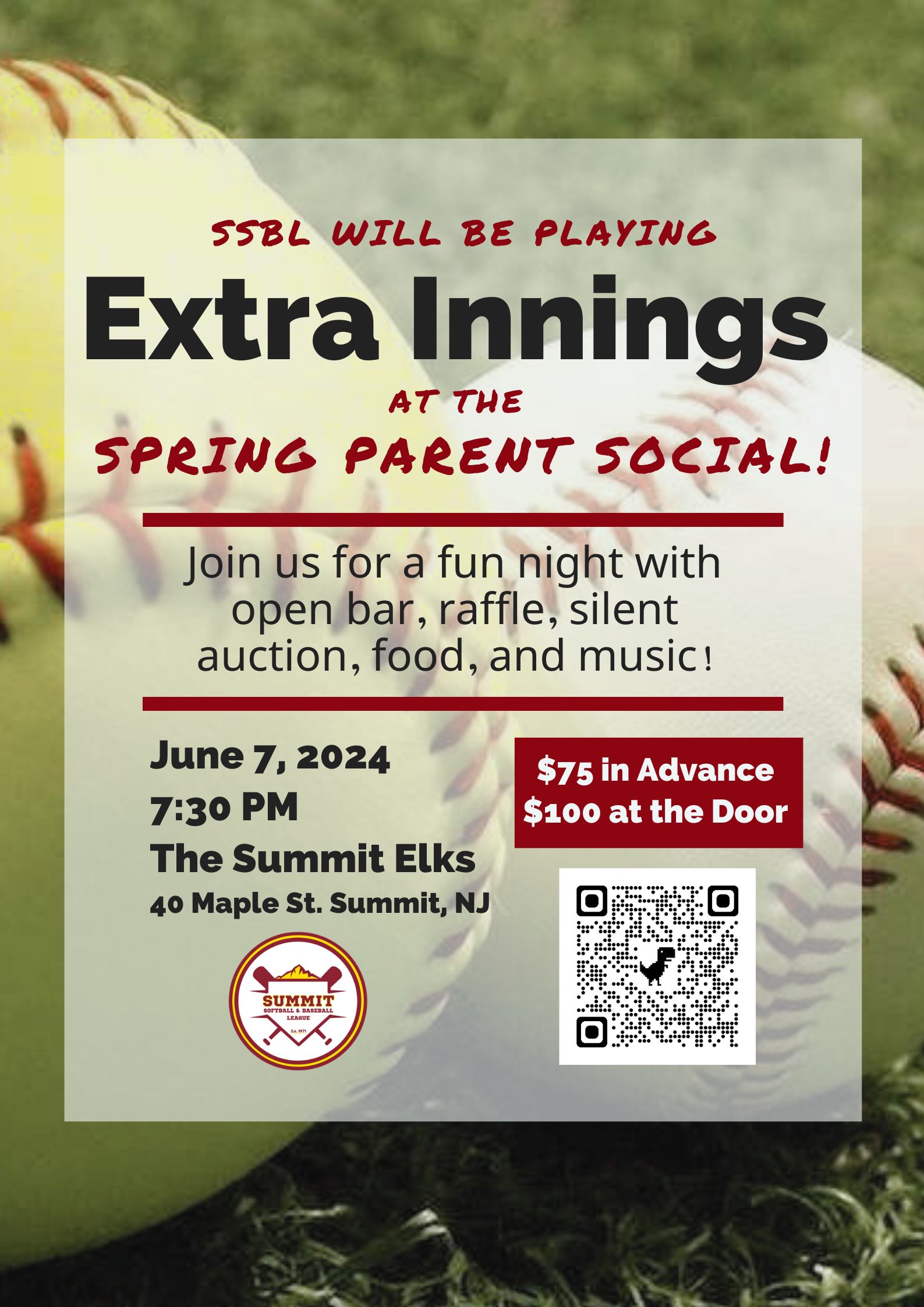 Save The Date For Spring Parent Social June 7, 2024 Summit Softball
